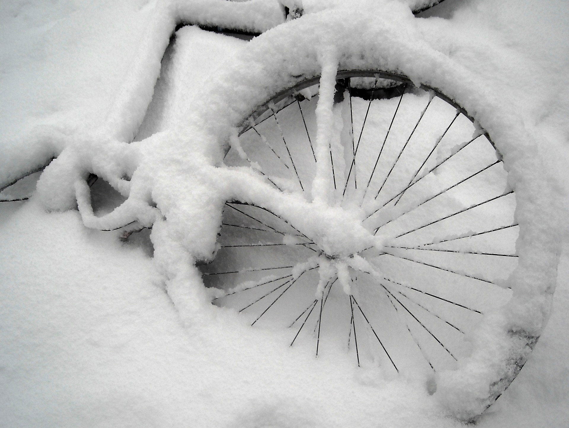 V&eacute;lo dans la neige